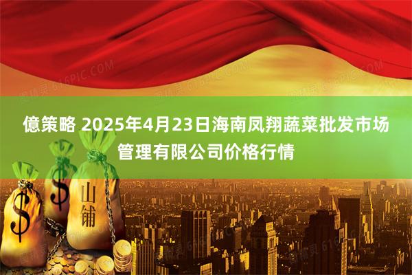 億策略 2025年4月23日海南凤翔蔬菜批发市场管理有限公司价格行情