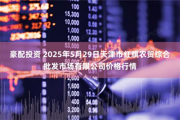 豪配投资 2025年5月29日天津市红旗农贸综合批发市场有限公司价格行情