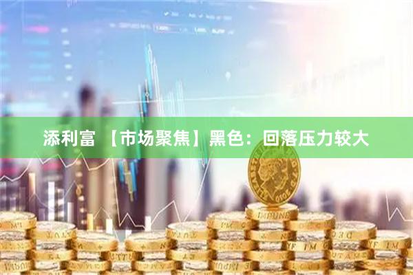 添利富 【市场聚焦】黑色：回落压力较大